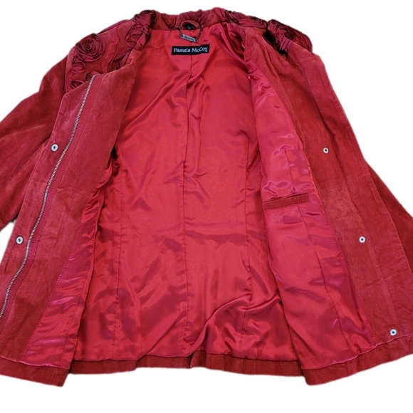1990s Red Suede Roses Jacket - Picture 7 of 11